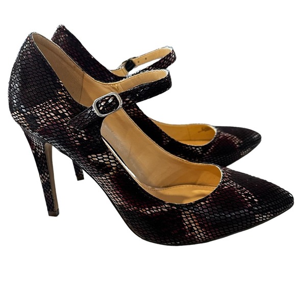 Jessica Simpson verran pointed toes ankle strap faux snake skin size 8.5 m - Picture 1 of 9